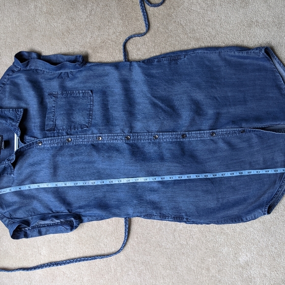 Jordache Denim Shirt Dress size S, Denim Braid Belt, Button Front - Picture 13 of 13